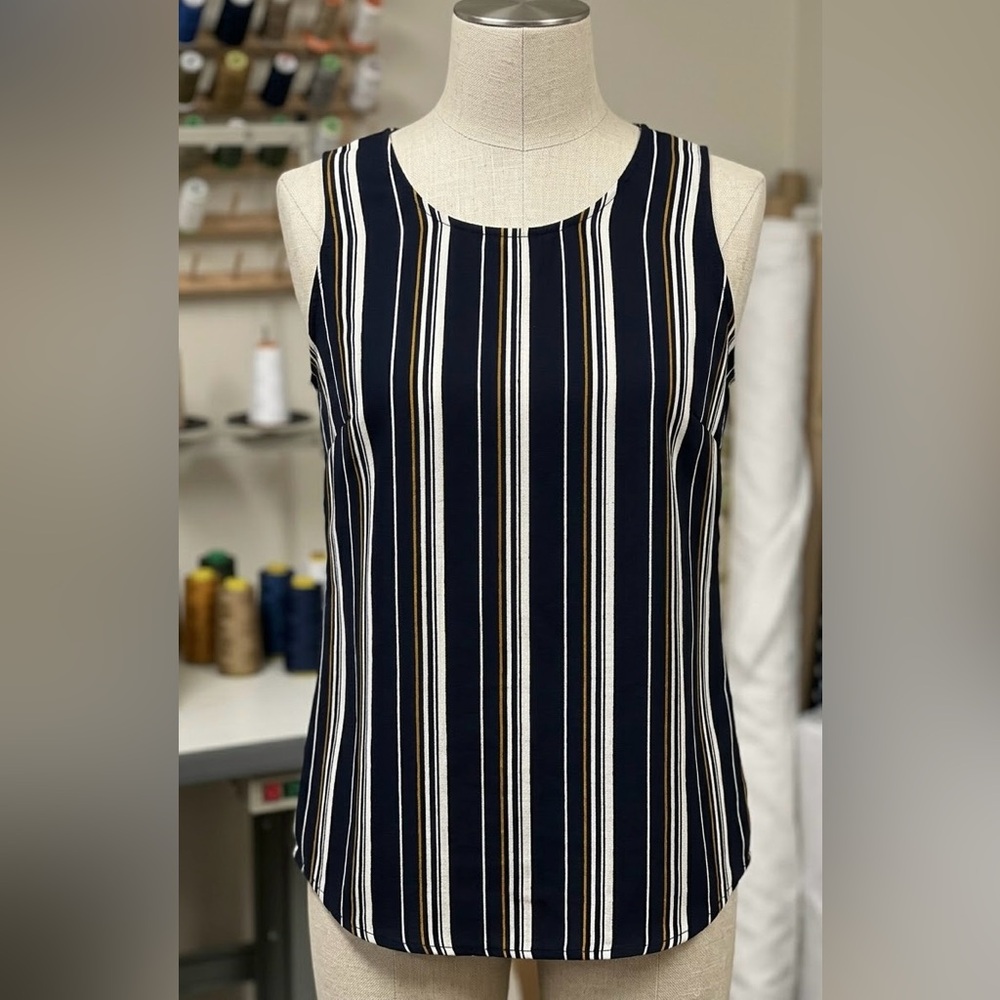 Faith and Joy Navy and White Striped Sleeveless Camisole